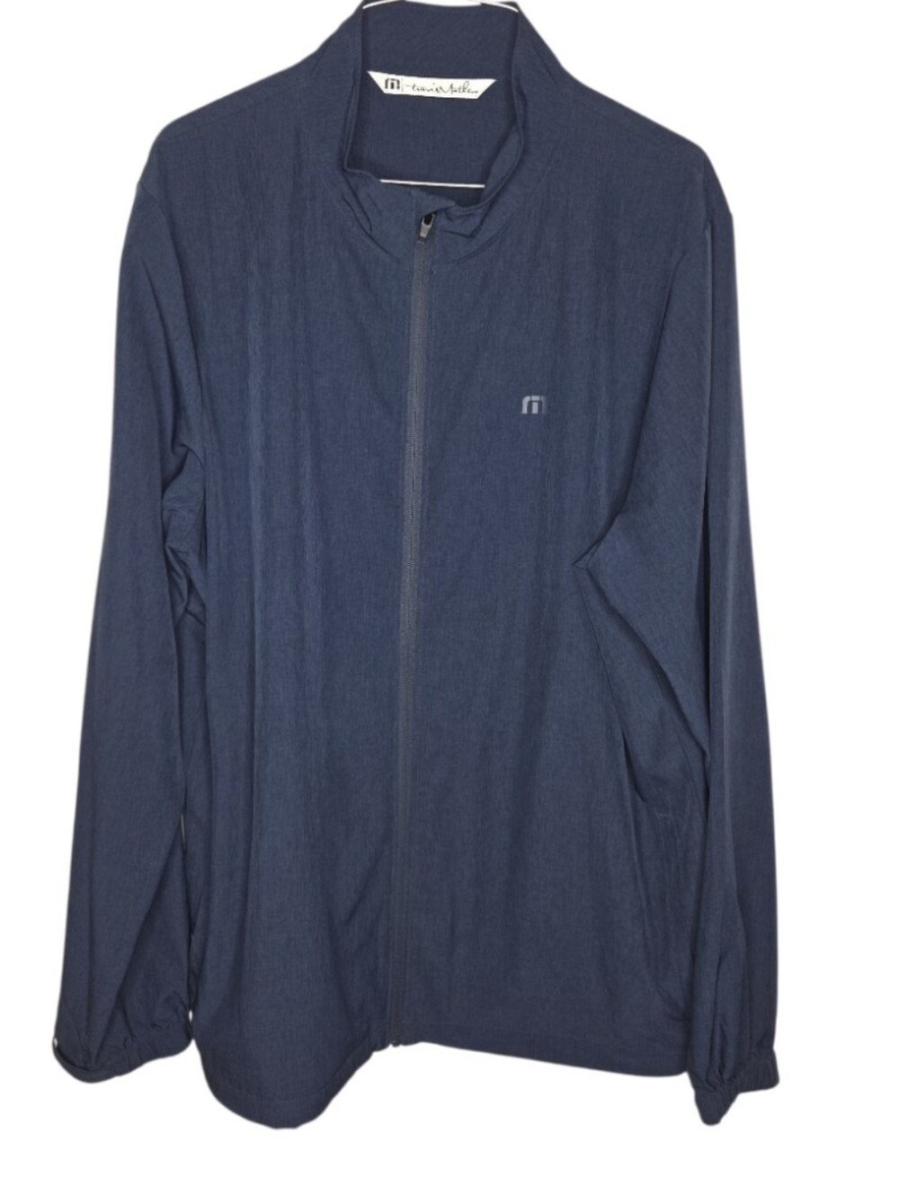 Travis Mathew Athletic Performance Golf Full Zip Jacket Navy Black Heather L